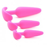 Pink Silicone Anal Plug Set